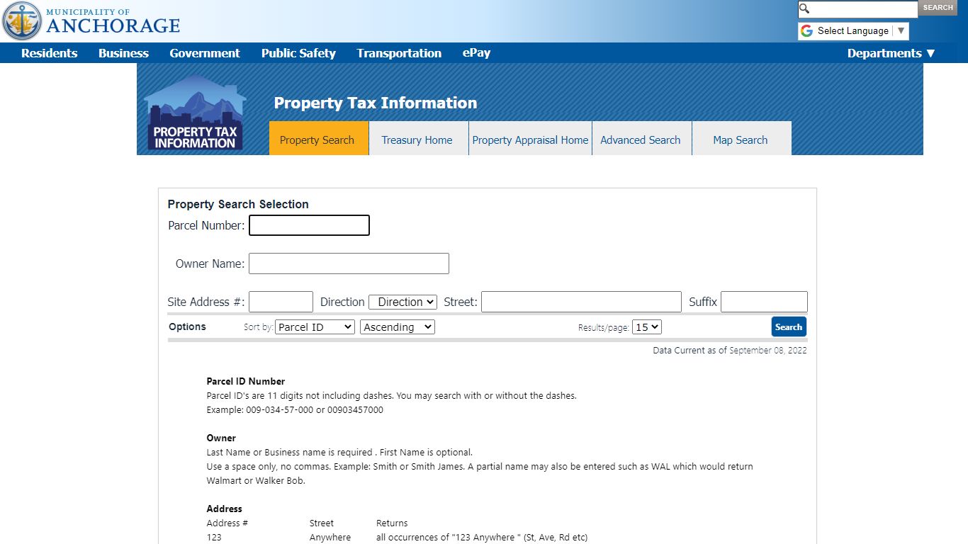 Property Search - Anchorage, Alaska